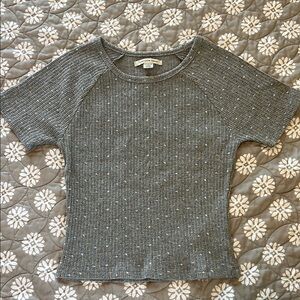American Eagle Outfitters Gray Raglan Short Sleeve Tee